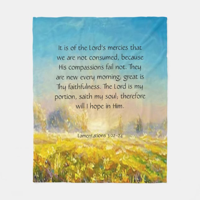Lamentations 3:22-24   fleece blanket (Front)