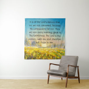 Lamentations 3:22-24 tapestry