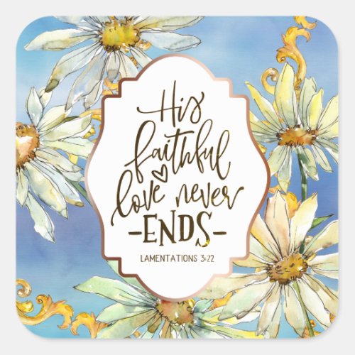 Lamentations 322 His Faithful Love Never Ends Square Sticker