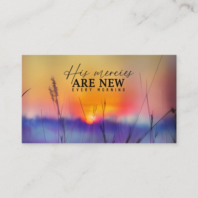 Lamentations 3:23 His Mercies Are New Bible Verse Business Card (Front)