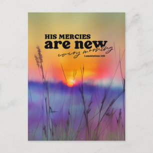 Lamentations 3:23 His Mercies Are New Bible Verse Postcard