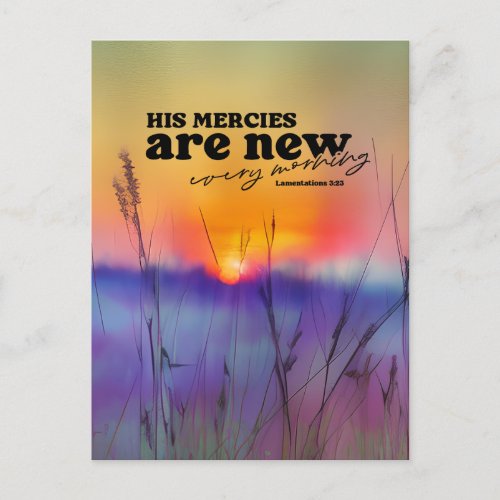 Lamentations 323 His Mercies Are New Bible Verse Postcard