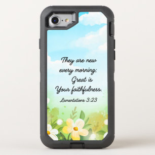 Lamentations 3:23 Yellow Spring Christian OtterBox Defender iPhone SE/8/7 Case