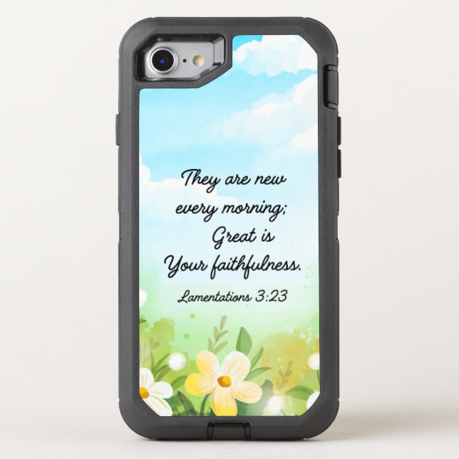 Lamentations 3:23 Yellow Spring Christian Otterbox iPhone Case (Back)