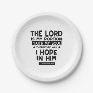 Lamentations 3:24 The Lord is My Portion Quotes Paper Plates