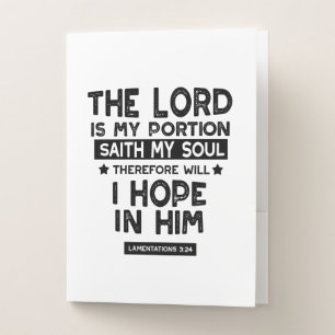 Lamentations 3:24 The Lord is My Portion Quotes Pocket Folder