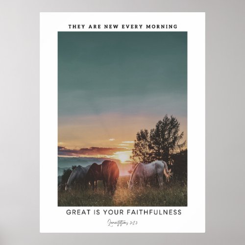 Lamentations Bible Verse Poster Horse Wall Art