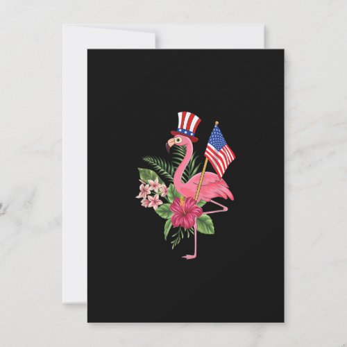 lamerica Patriotic 4th of July Flamingo American Invitation