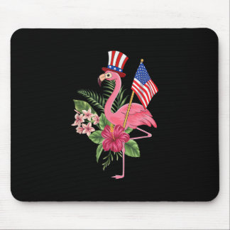 lamerica Patriotic 4th of July Flamingo American Mouse Pad