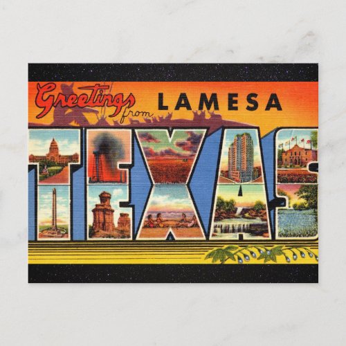 Lamesa TX Greetings Postcard