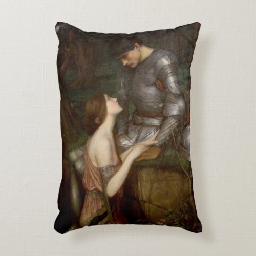 Lamia and the Soldier by John William Waterhouse Accent Pillow