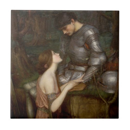 Lamia and the Soldier by John William Waterhouse Ceramic Tile