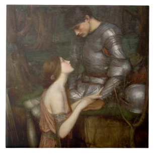 Lamia and the Soldier (by John William Waterhouse) Ceramic Tile