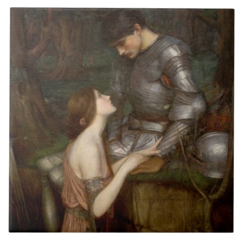 Lamia and the Soldier by John William Waterhouse Ceramic Tile