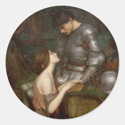 Lamia and the Soldier by John William Waterhouse Classic Round Sticker