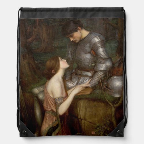 Lamia and the Soldier by John William Waterhouse Drawstring Bag