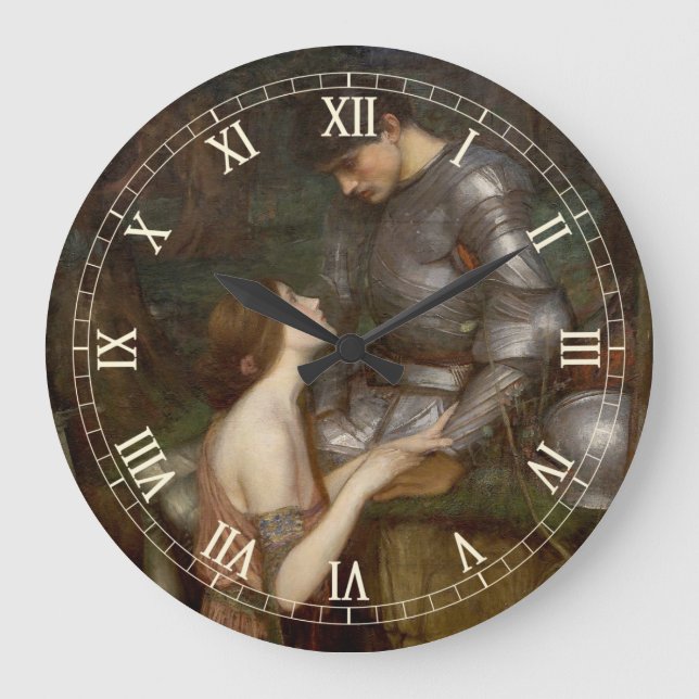 Lamia and the Soldier by John William Waterhouse Large Clock (Front)