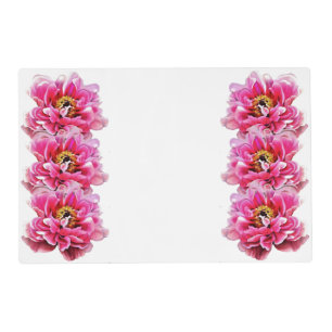 Laminated 2-sided Placemat Pink Peonies