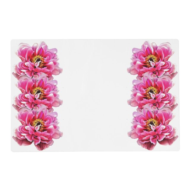 Laminated 2-sided Placemat Pink Peonies (Back)