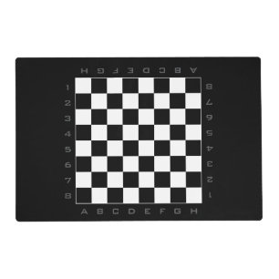 Laminated chess board placemat in custom colors