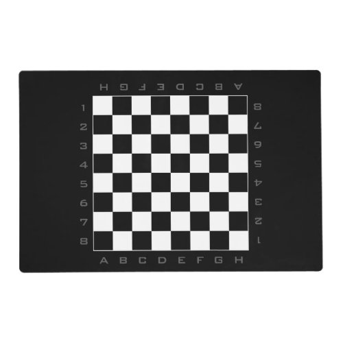 Laminated chess board placemat in custom colors