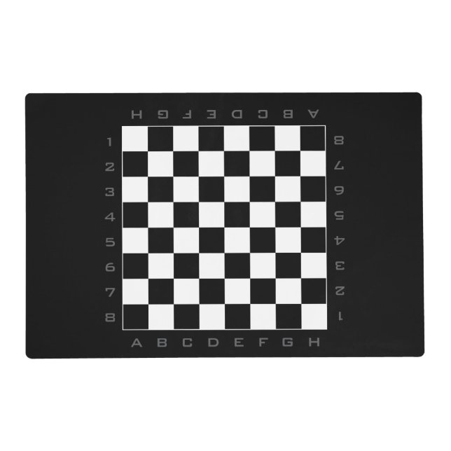Laminated chess board placemat in custom colors (Front)