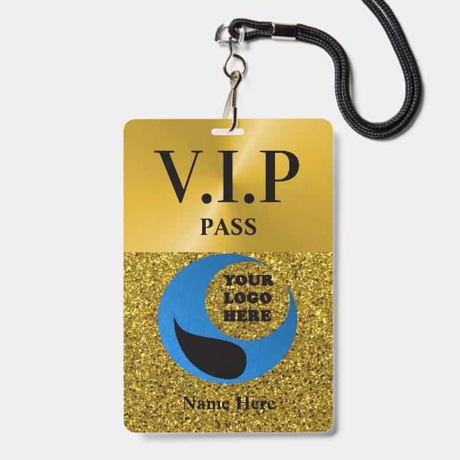 Laminated Custom VIP Pass With Lanyard Badge (Front with Lanyard)