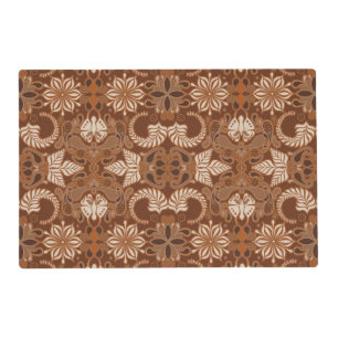 Laminated Latte Paisley Placemat