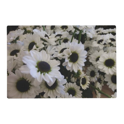 Laminated Placemat _Black  White Daisy 