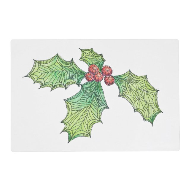 Laminated Placemat Holly Jolly (Front)