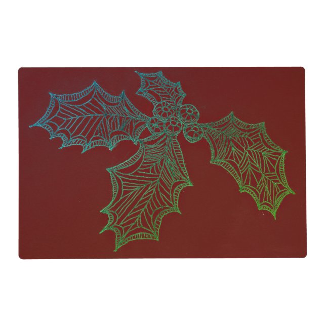 Laminated Placemat Holly Sketch (Front)