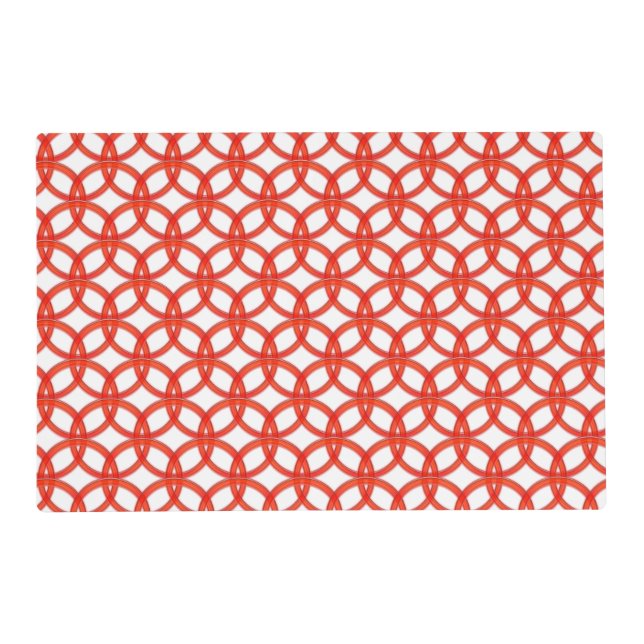 Laminated Placemat - Interlocking Red Rings (Front)