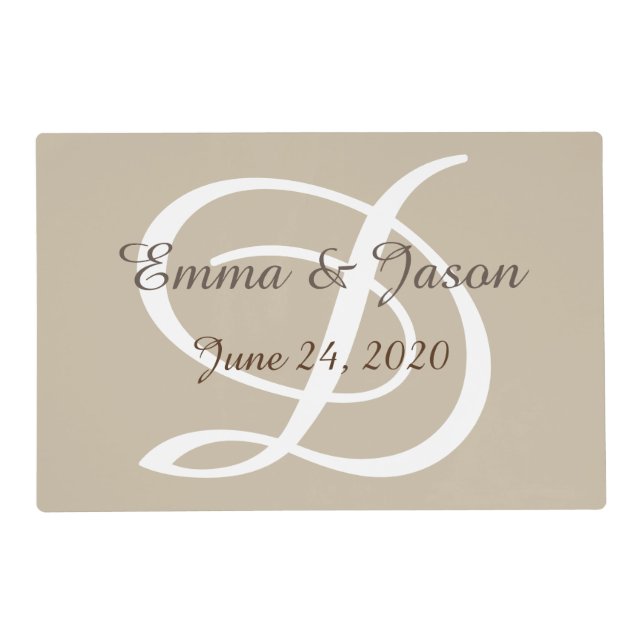Laminated placemat monogrammed (Front)
