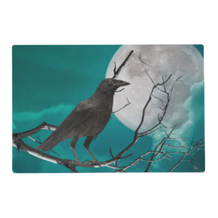 Laminated Placemat, The Raven In Green Placemat