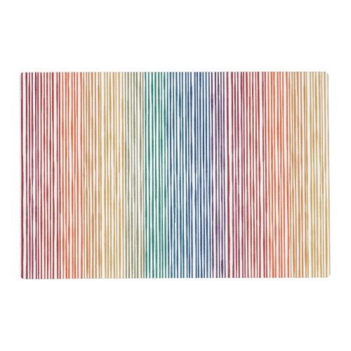 Laminated Placemat Watercolor Rainbow Stripe