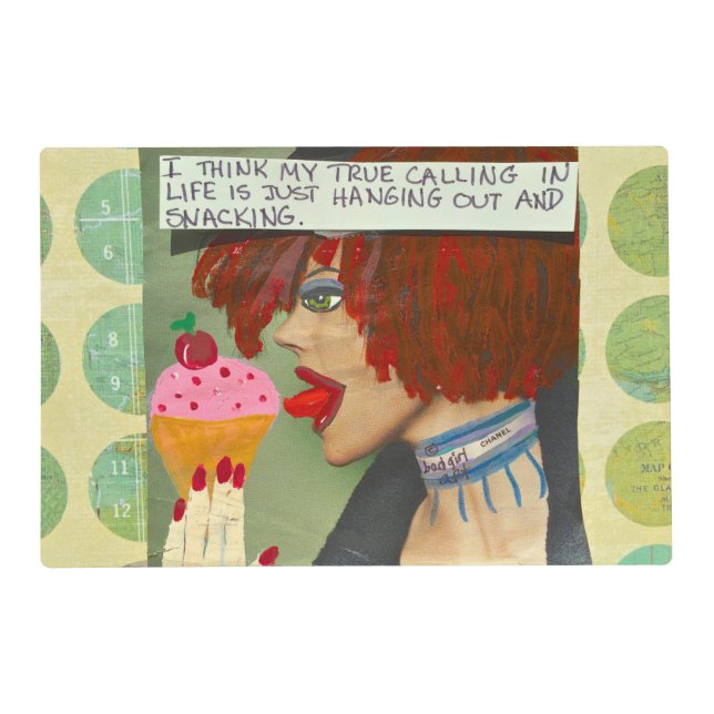 LAMINATED REVERSIBLE PLACEMAT- I THINK MY TRUE PLACEMAT (Front)