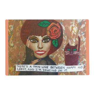 LAMINATED REVERSIBLE PLACEMAT-THERE'S A THIN LINE PLACEMAT