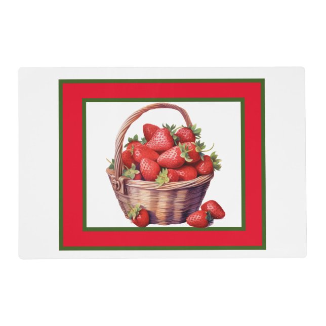 Laminated Strawberry Fresh Placemat (Front)