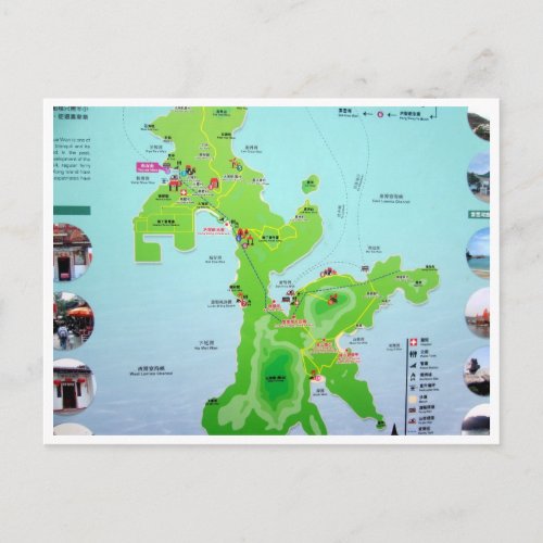 lamma island map postcard