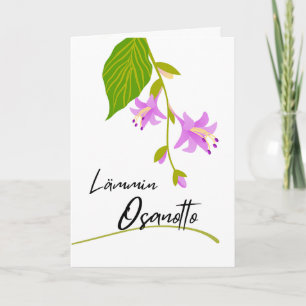 Lämmin osanotto Sympathy in Finnish with Hostas Card