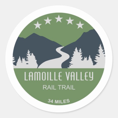 Lamoille Valley Rail Trail Vermont Classic Round Sticker