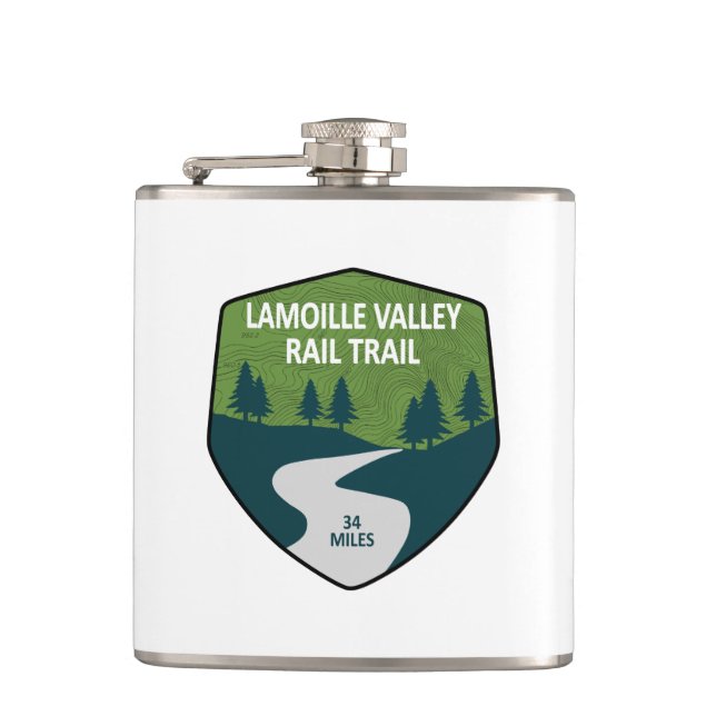 Lamoille Valley Rail Trail Vermont Flask (Front)