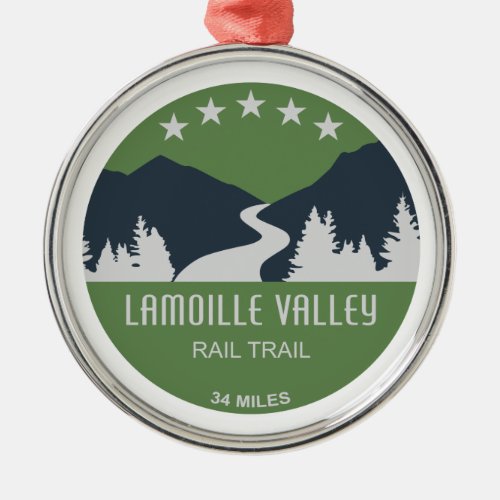 Lamoille Valley Rail Trail Vermont Metal Ornament