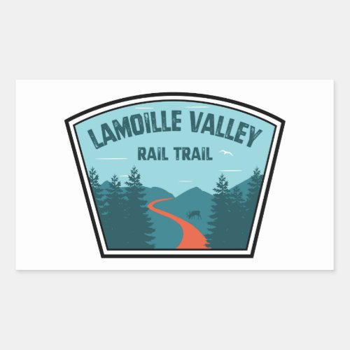 Lamoille Valley Rail Trail Vermont Rectangular Sticker