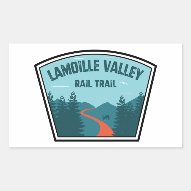 Lamoille Valley Rail Trail Vermont Rectangular Sticker (Front)