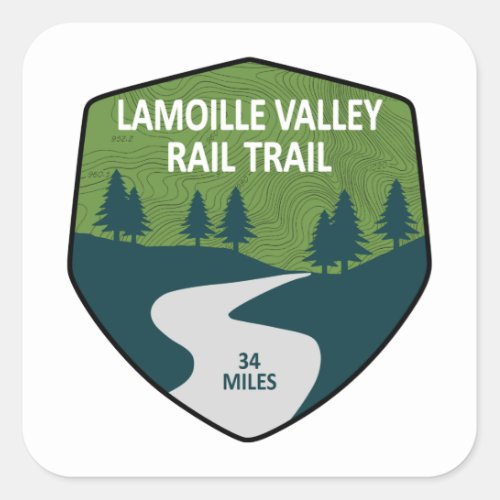 Lamoille Valley Rail Trail Vermont Square Sticker