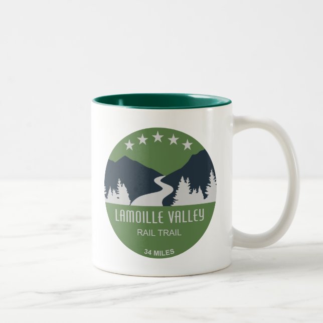 Lamoille Valley Rail Trail Vermont Two-Tone Coffee Mug (Right)