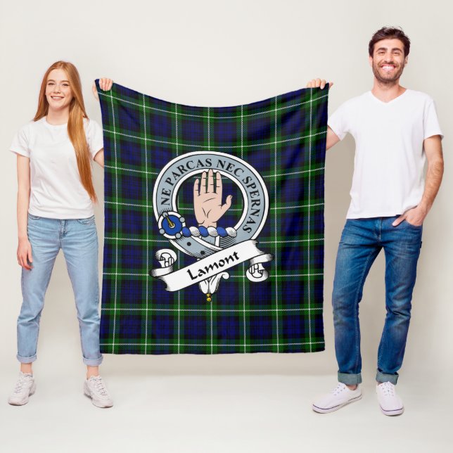 Lamont Modern Clan Badge Tartan Plaid Fleece Blanket (In Situ)