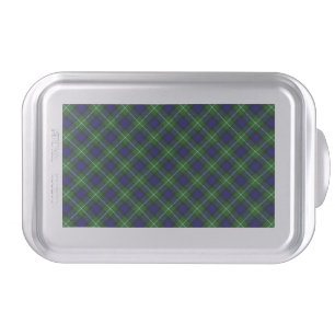 Lamont tartan blue green plaid cake pan