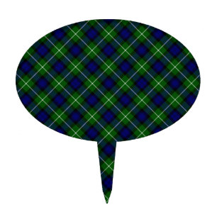 Lamont tartan blue green plaid cake topper